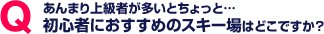 初心者におすすめのスキー場はどこですか？